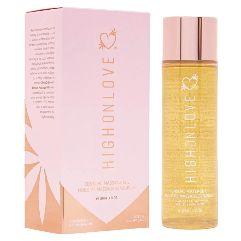 HighOnLove Vaj Masazhi Strawberries and Champagne Mini 120 ml - Figura 2