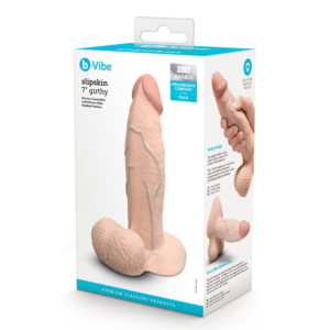 Slipskin Realistic Silicone Dildo 7 Inch Girthy Cream