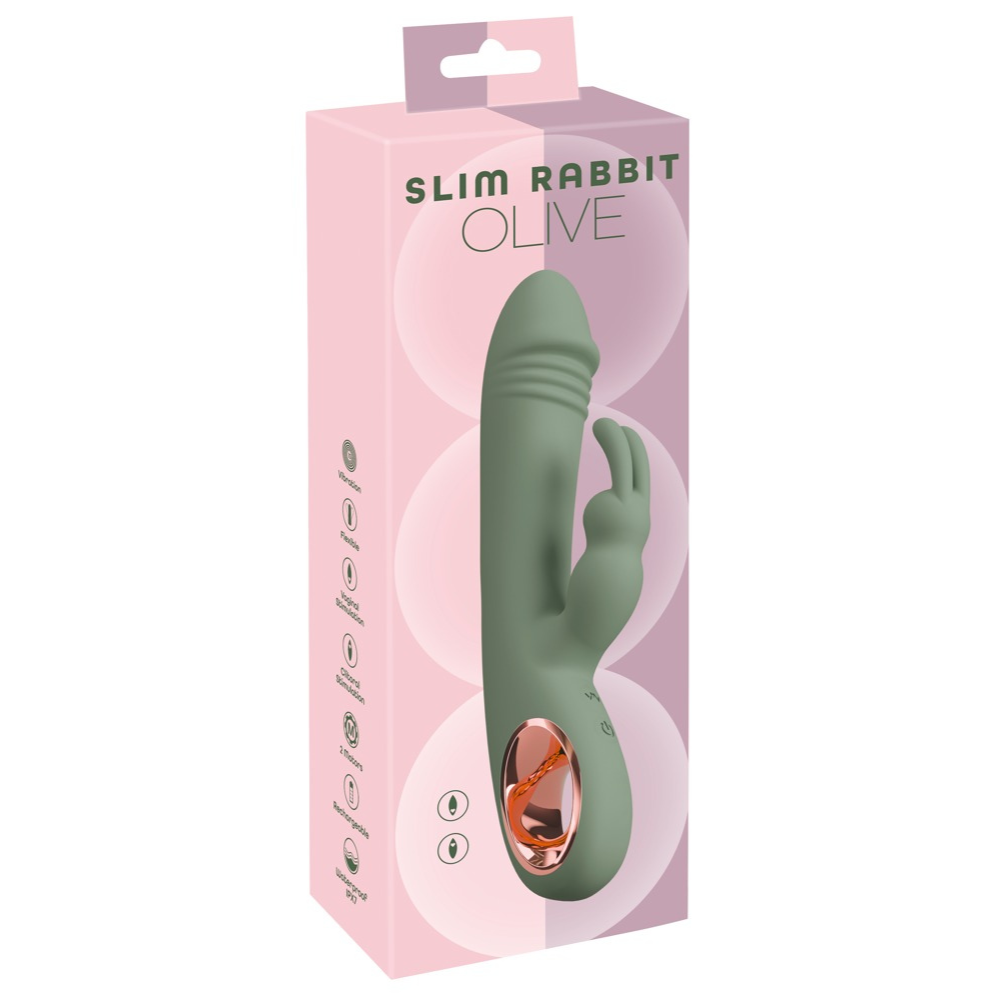 Vibrator Slim Rabbit Olive